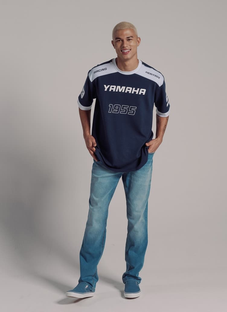 Camiseta Yamaha Racing Heritage Marinho Masculina